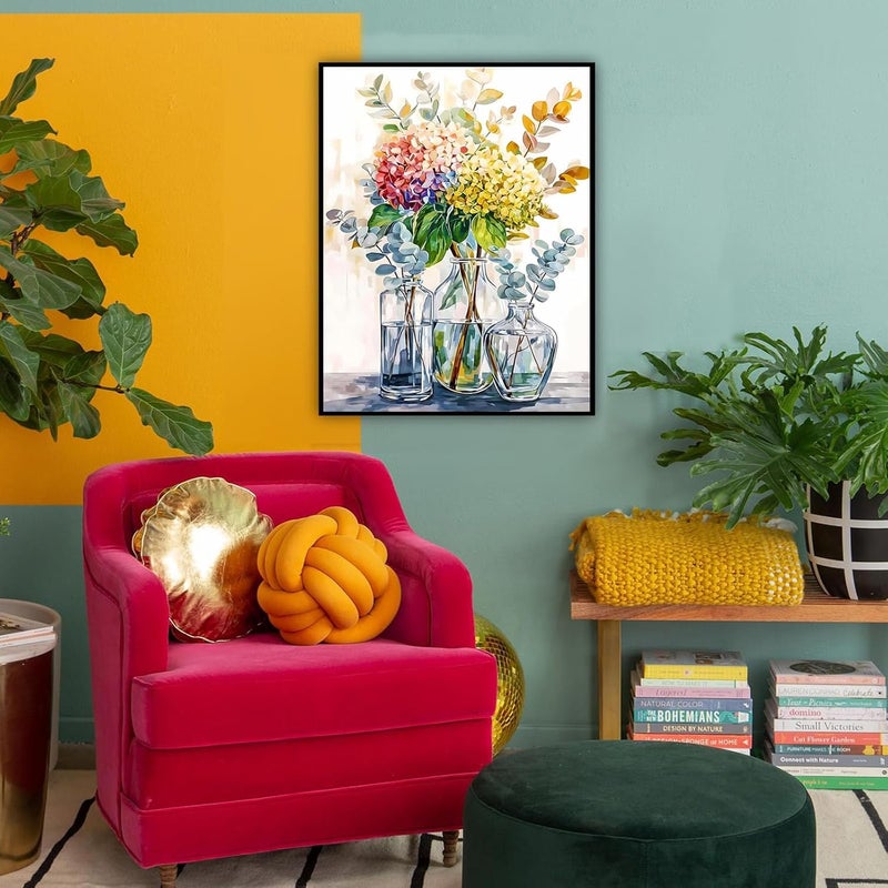 hito Flowers Paint by Numbers Kit for Adults - Flower Paint by Numbers Kit for Adults Beginner for Gift Home Wall Decor 16x20 Inch - Image 3